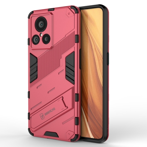 

For Realme GT2 Explorer Master PC + TPU Shockproof Case with Invisible Holder(Light Red)