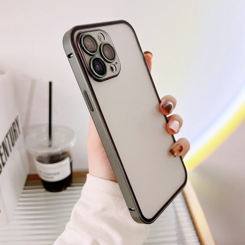 

For iPhone 13 Buckle Frosted Glass Phone Case(Green)