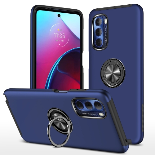 

For Motorola Moto G Stylus 5G 2022 PC + TPU Shockproof Magnetic Phone Case with Invisible Ring Holder(Blue)