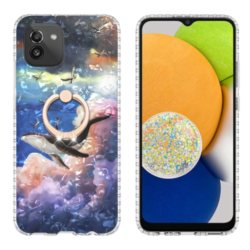 

For Samsung Galaxy A03 166mm EU Version Ring Holder 2.0mm Airbag TPU Phone Case(Whale)