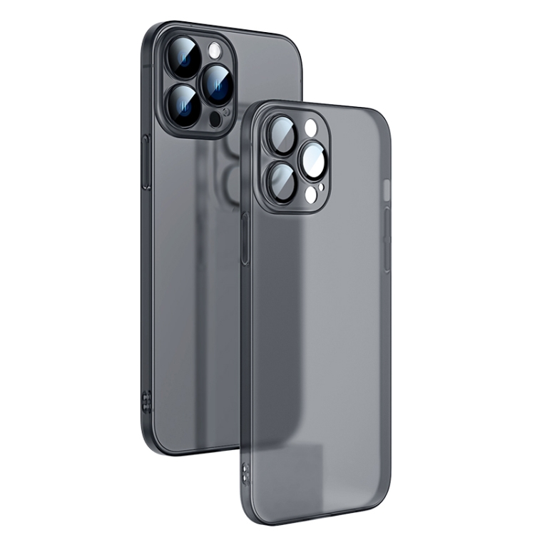

For iPhone 14 Pro Camera Protector Translucent Frosted PC Phone Case(Black)