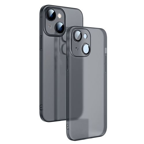 

For iPhone 12 Camera Protector Translucent Frosted PC Phone Case(Black)