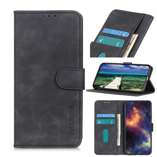 

For Motorola Moto G32 4G KHAZNEH Retro Texture Leather Phone Case(Black)
