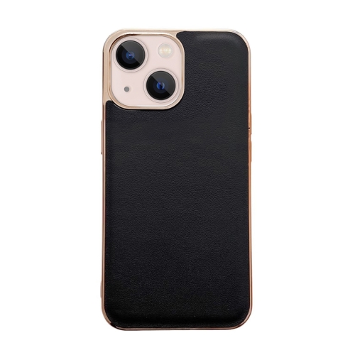 

Genuine Leather Xiaoya Series Nano Electroplating Phone Case For iPhone 14 Max(Black)