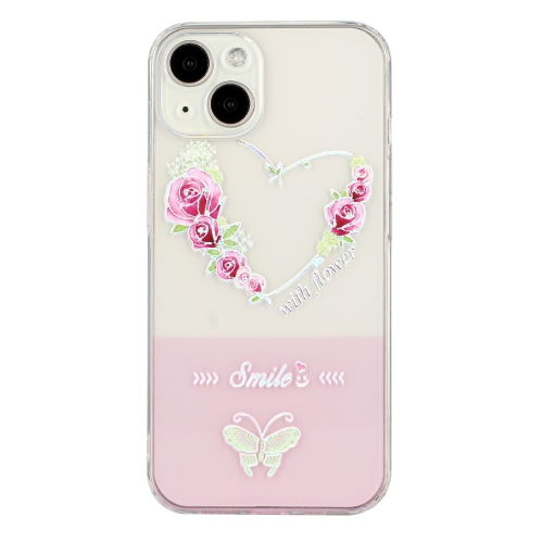 

Bronzing Butterfly Flower TPU Phone Case For iPhone 14(Rose Heart)