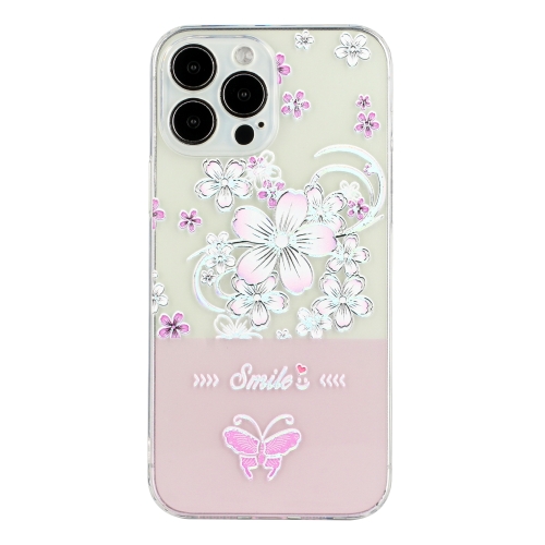 

Bronzing Butterfly Flower TPU Phone Case For iPhone 14 Pro(Cherry Blossoms)