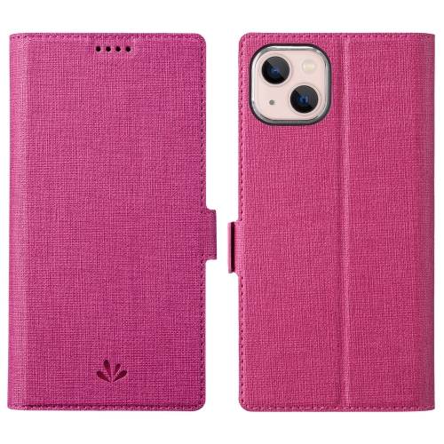 

ViLi K Series Dual-side Buckle Magsafe Leather Phone Case For iPhone 14 Max(Rose Red)