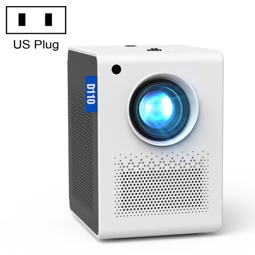 

D110 180 ANSI Lumens Mini LED+LCD Smartphone Wireless Screen Mirroring Projector, Plug Type:US Plug(White)