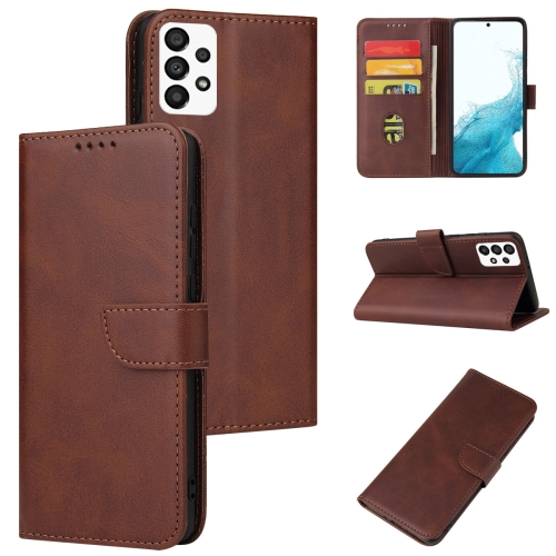 

For Samsung Galaxy A33 5G Calf Texture Buckle Flip Leather Phone Case(Brown)