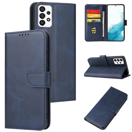 

For Samsung Galaxy A53 5G Calf Texture Buckle Flip Leather Phone Case(Blue)