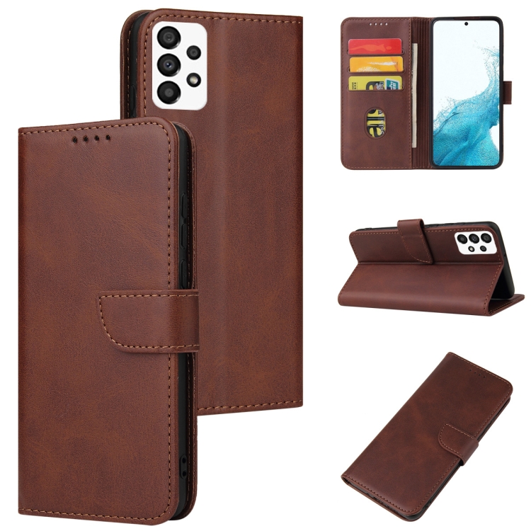 

For Samsung Galaxy A53 5G Calf Texture Buckle Flip Leather Phone Case(Brown)