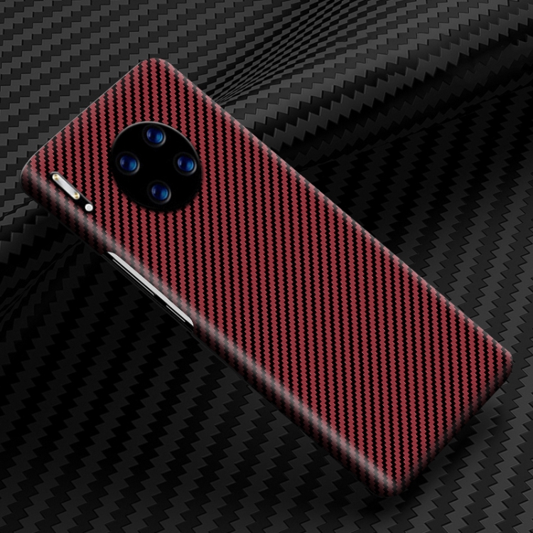 

For Huawei Mate 30 Carbon Fiber Texture Shockproof Phone Case(Red)