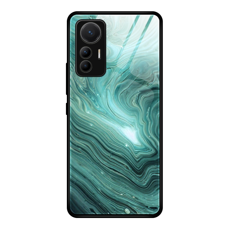 

For Xiaomi 12 Lite Marble Pattern Glass Protective Case(Water Waves)
