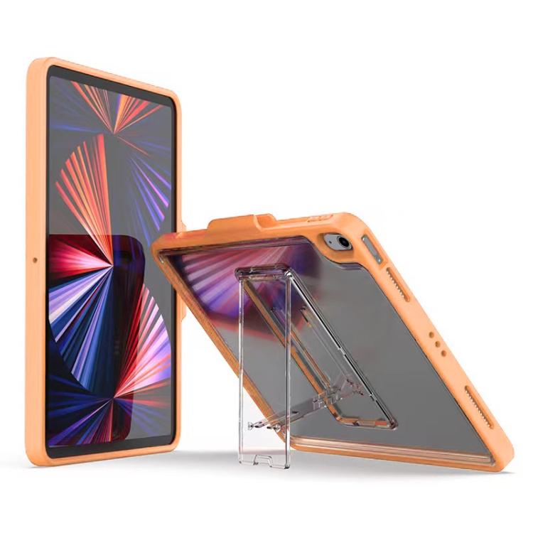

Mutural Transparent Holder Tablet Case For iPad Air 2022/ 2020 10.9(Orange)