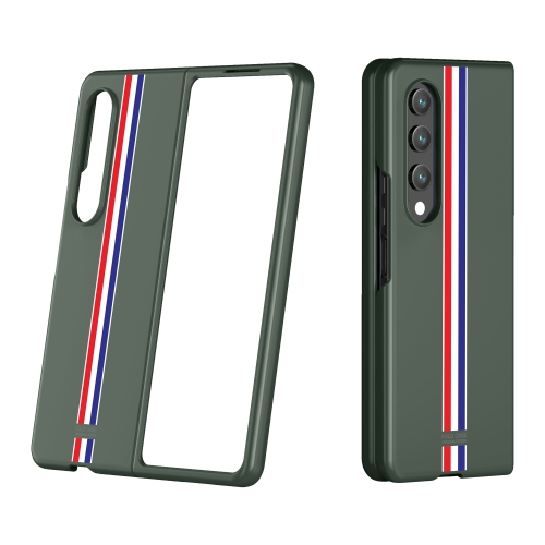 

For Samsung Galaxy Z Fold4 Skin Feel Painted Frosted Phone Case(Green Color Bar)