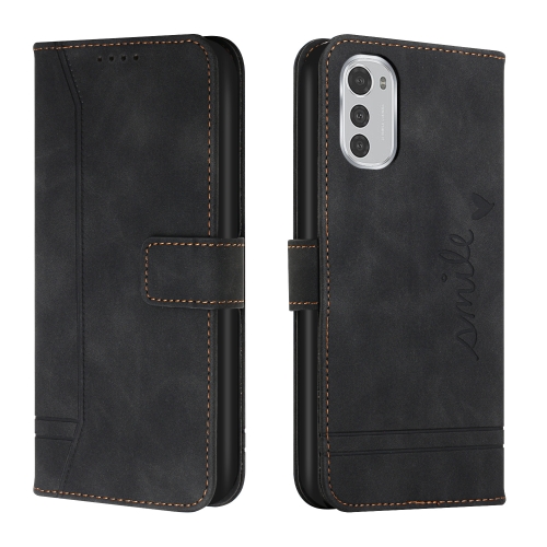 

For Motorola Moto E32 Retro Skin Feel Horizontal Flip Leather Phone Case(Black)