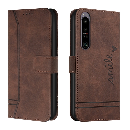 

For Sony Xperia 1 IV Retro Skin Feel Horizontal Flip Leather Phone Case(Coffee)