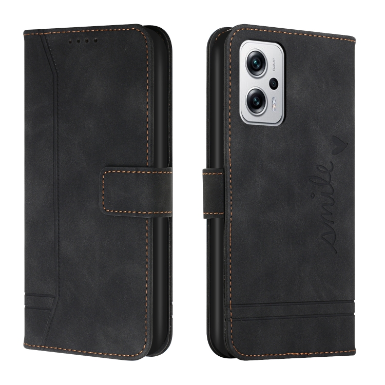

For Xiaomi Redmi Note 11T Pro Retro Skin Feel Horizontal Flip Leather Phone Case(Black)