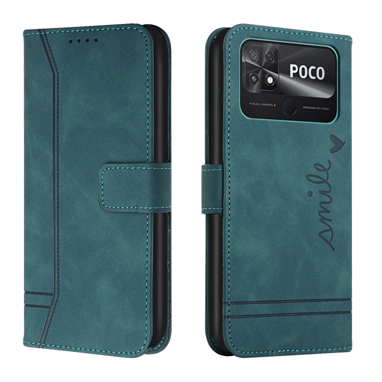 

For Xiaomi Poco C40 Retro Skin Feel Horizontal Flip Leather Phone Case(Army Green)