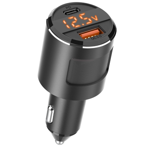 

SC01 65W QC3.0 + PD Dual Ports Car Charger with Voltage Display(Black)