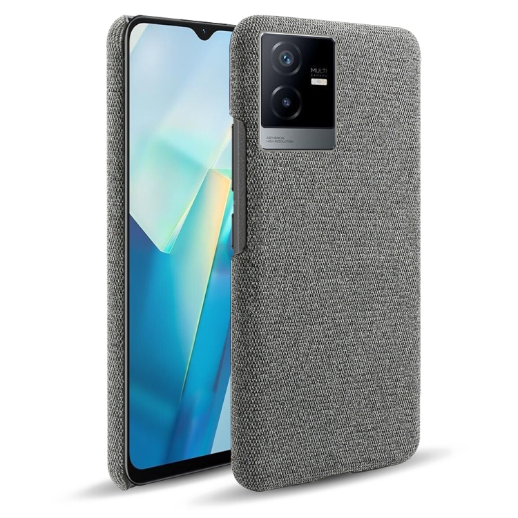 

For vivo T2x Cloth Coated Hard Plastic Phone Case(Grey)