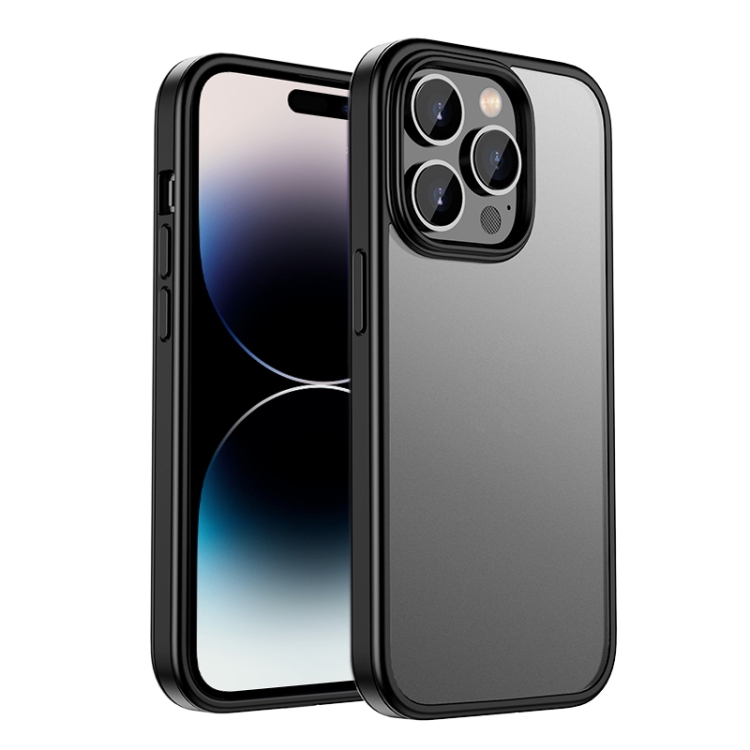 

For iPhone 14 Pro Shadow Series Frosted Airbag Shockproof Phone Case(Black)