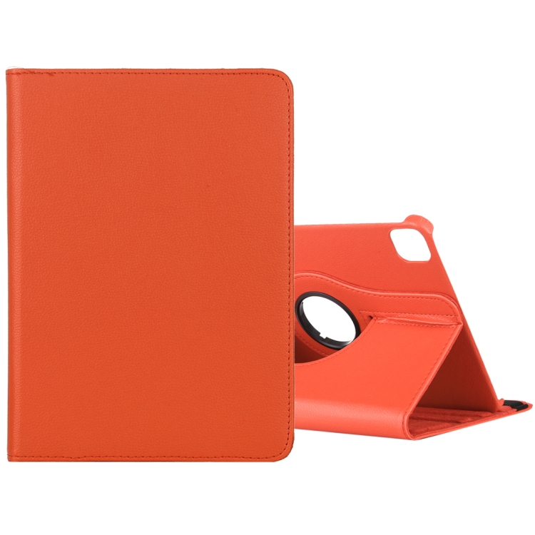 

For iPad Pro 11 2021 / 2020 / iPad Air 2020 10.9 Litchi Texture Horizontal Flip 360 Degrees Rotation Leather Tablet Case with Holder(Orange)