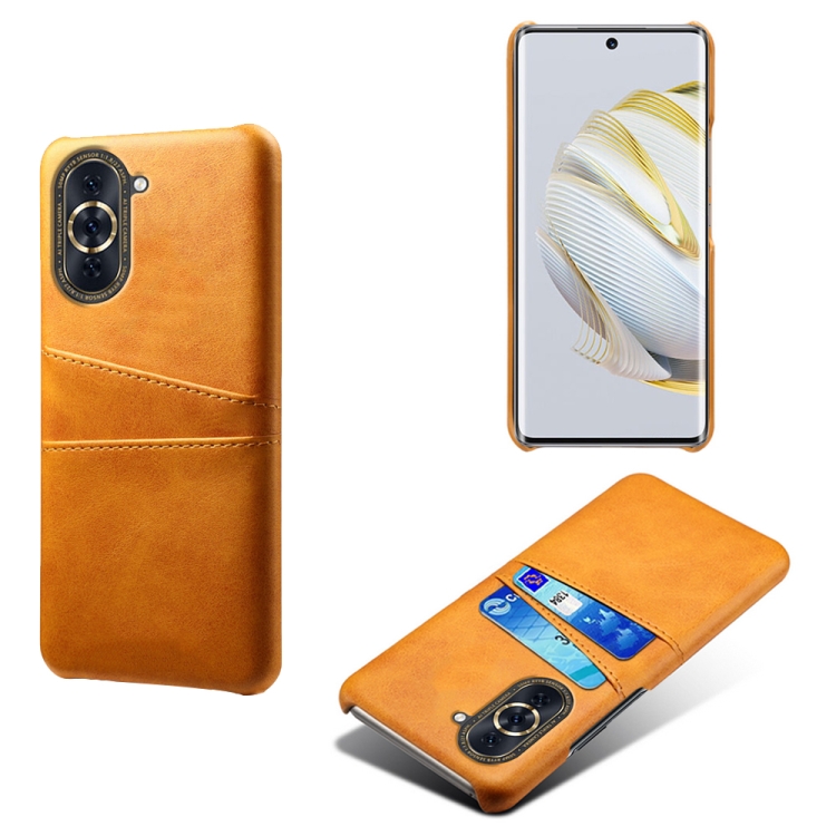 

For Huawei nova 10 Calf Texture Card Slots PC+PU Leather Phone Case(Orange)