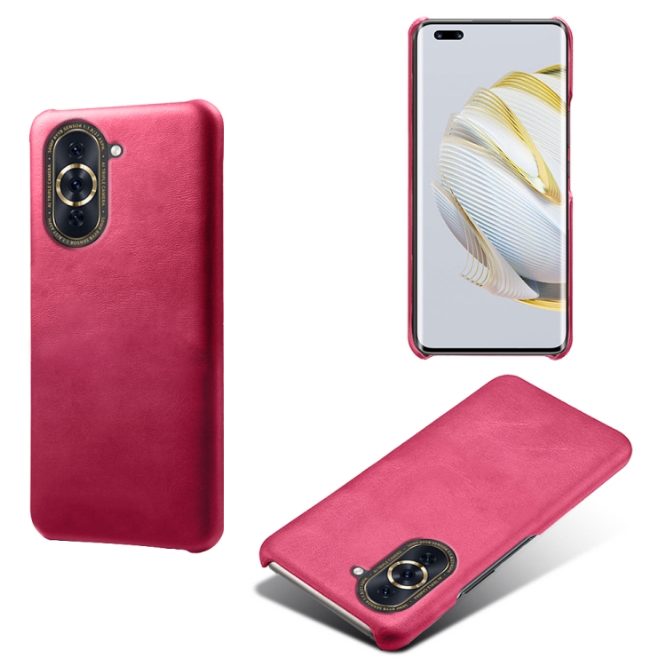 

For Huawei nova 10 Pro Calf Texture PC + PU Phone Case(Rose Red)