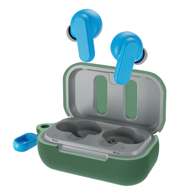 

JZ-129 Bluetooth Earphone Silicone Protective Case For Skullcandy DIME(Dark Green)