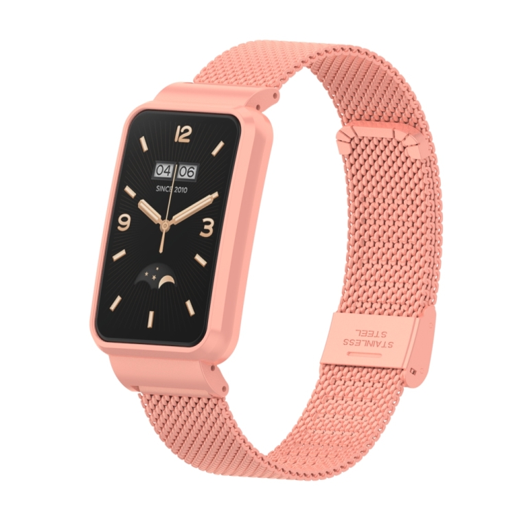 

For Xiaomi Mi Band 7 Pro Milan Buckle Steel Metal Watch Band(Bright Pink)