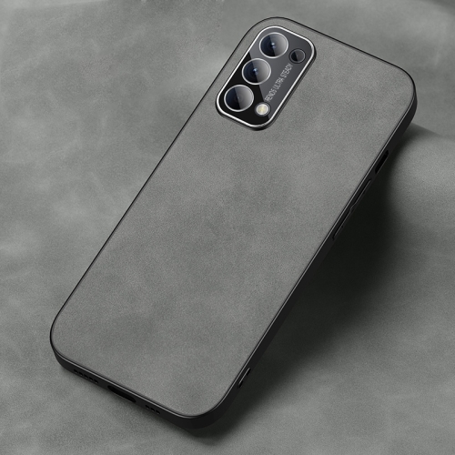 For OPPO Reno5 Frosted Skin Feel Phone Case(Silver Grey)