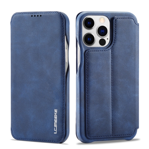 

LC.IMEEKE Hon Ancient Series Flip Leather Phone Case For iPhone 14 Pro(Blue)