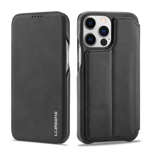 

LC.IMEEKE Hon Ancient Series Flip Leather Phone Case For iPhone 14 Pro Max(Black)