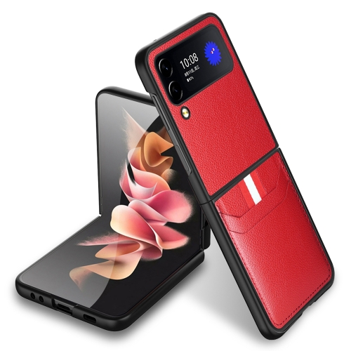 

For Samsung Galaxy Z Flip4 5G GKK Litchi Texture Card Slot Phone Case(Red)