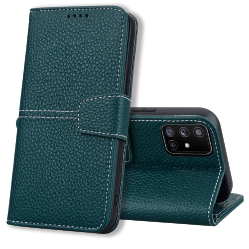 

For Samsung Galaxy A51 4G Litchi RFID Leather Phone Case(Green)