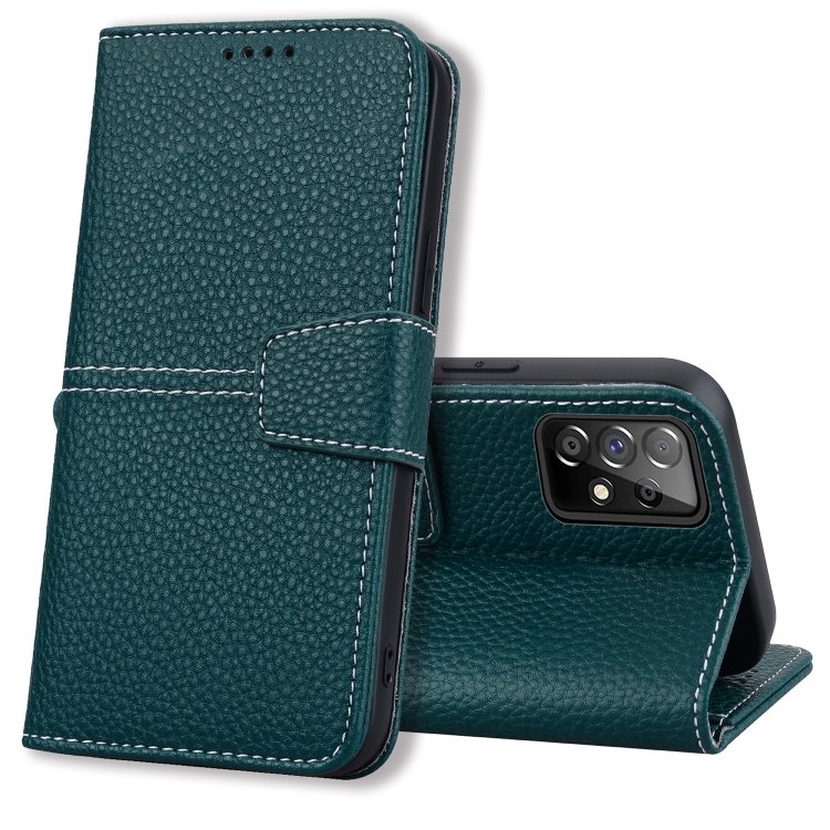 

For Samsung Galaxy A53 Litchi RFID Leather Phone Case(Green)