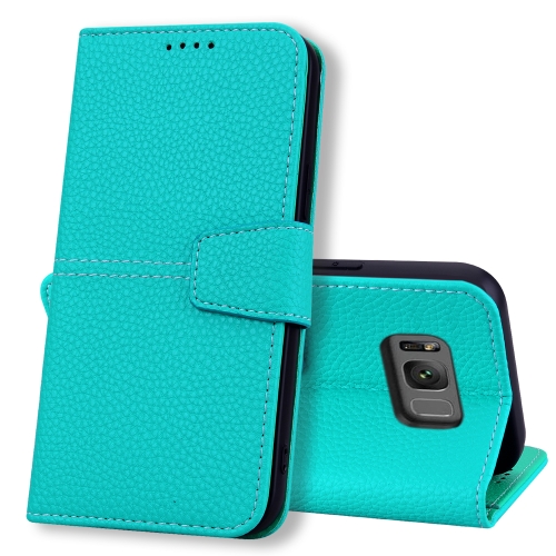 

For Samsung Galaxy S8 Litchi RFID Leather Phone Case(Malachite Blue)