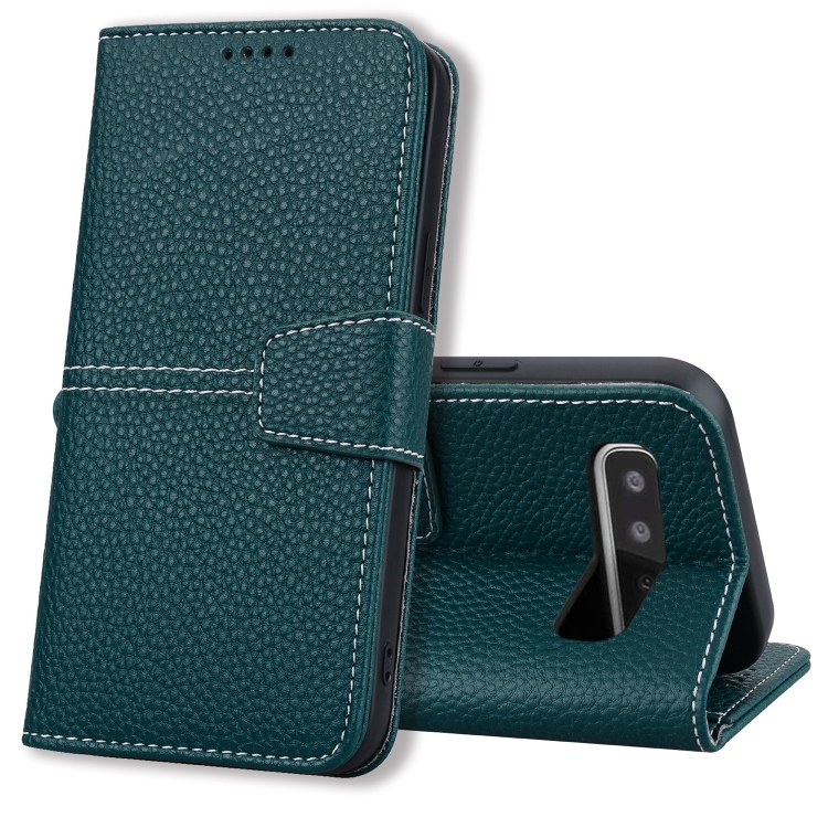 

For Samsung Galaxy S10 Litchi RFID Leather Phone Case(Green)