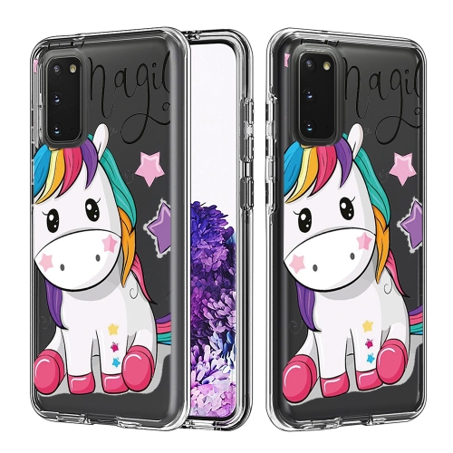 

For Galaxy S20 2 In 1 PC + TPU Card Pattern Transparent Protective Case(Star Unicorn)