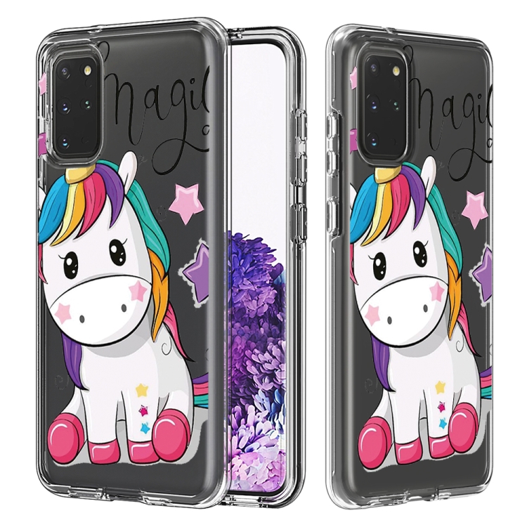 

For Galaxy S20+ 2 In 1 PC + TPU Card Pattern Transparent Protective Case(Star Unicorn)