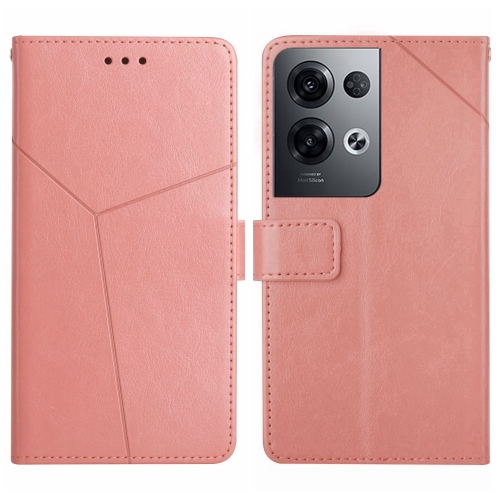 

For OPPO Reno8 Pro+ / Reno8 Pro HT01 Y-shaped Pattern Flip Leather Phone Case(Pink)