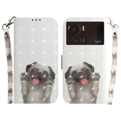 

For Infinix Note 12 VIP 3D Colored Horizontal Flip Leather Phone Case(Pug)