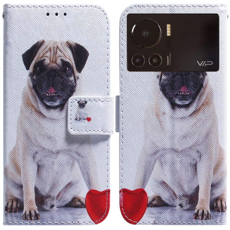 

For Infinix Note 12 VIP Coloured Drawing Leather Phone Case(Pug)