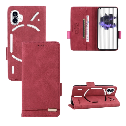 

For Nothing Phone 1 Magnetic Clasp Flip Leather Phone Case(Red)