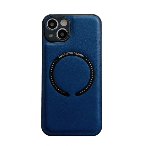 

Litchi Texture Magsafe Magnetic Phone Case For iPhone 14 Max(Blue)