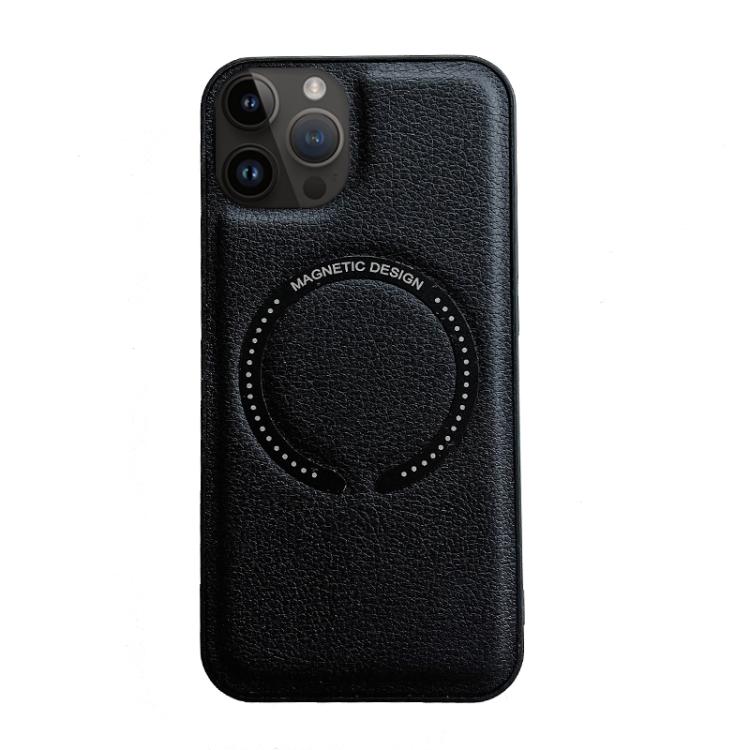 

For iPhone 14 Pro Max Litchi Texture Magsafe Magnetic Phone Case (Black)
