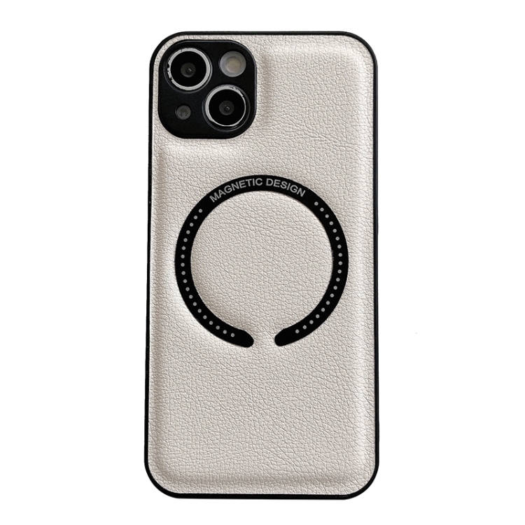 

Litchi Texture Magsafe Magnetic Phone Case For iPhone 13 Pro(White)
