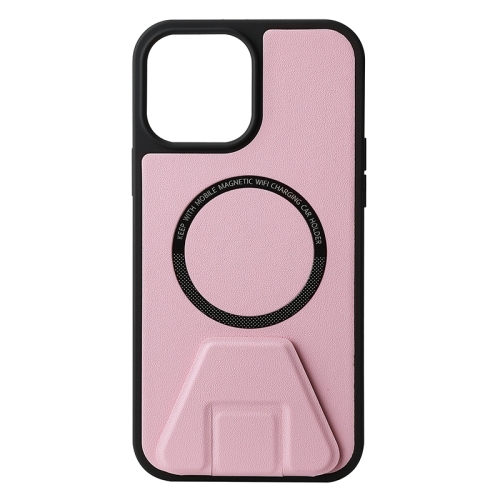 

MagSafe Magnetic Holder Leather Back Phone Case For iPhone 13 Pro Max(Pink)
