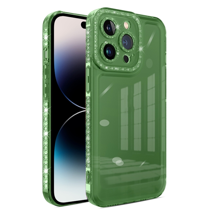 

For iPhone 14 Pro Max Shinning Diamond Space Shockproof Phone Case (Green)